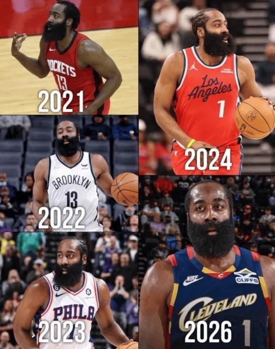 哈登6年5隊(duì)：4次申請(qǐng)交易“換隊(duì)”有望延續(xù)神跡 能否沖冠成功？