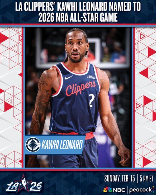 NBA官方：萊昂納德增補(bǔ)入選2026年全明星賽 填補(bǔ)美國(guó)隊(duì)人數(shù)缺口